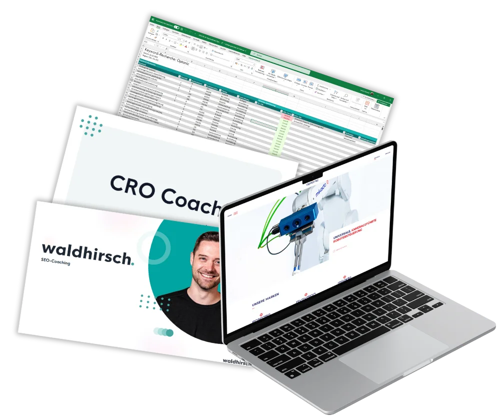 Mockup mit den Ergebnissen und Bestandteilen des SEO-Projektes