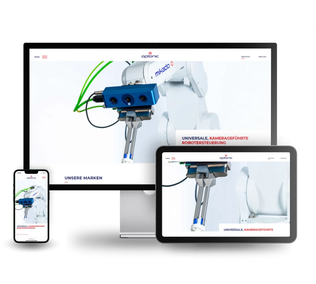 Mockup auf verschiedenen Bildschirmgrößen von optonic.de