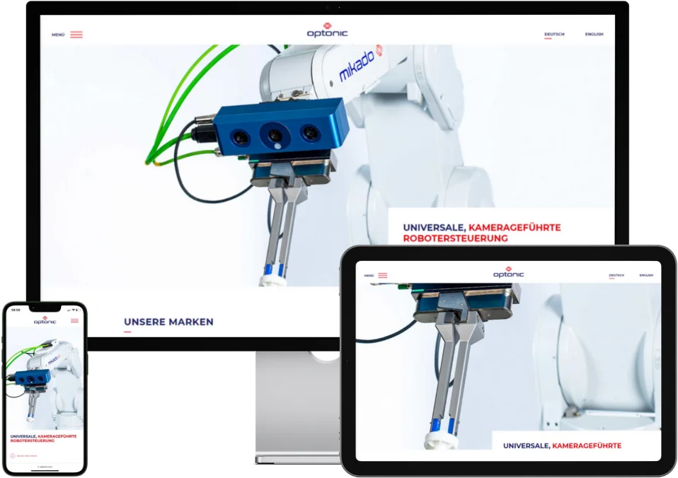 Mockup auf verschiedenen Bildschirmgrößen von optonic.de