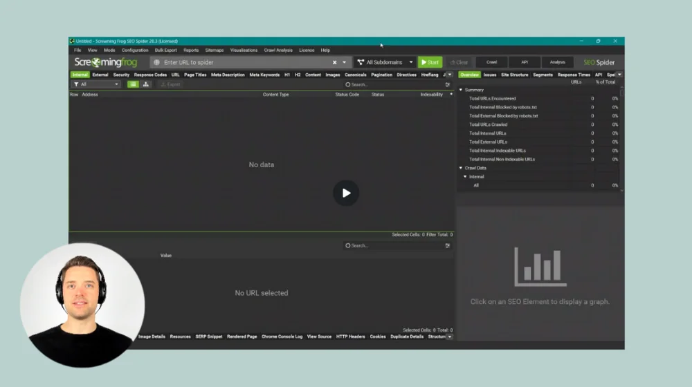 Screenshot aus Modul 2 des Online-Kurses über den Screaming Frog